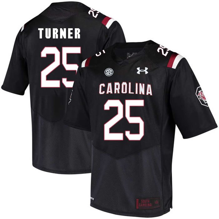 South Carolina Gamecocks #25 A.J. Turner Black College Football Jersey